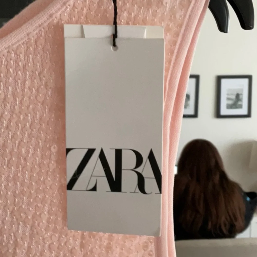 Zara Blush Sequin Sleeveless Gown - Picture 2 of 4